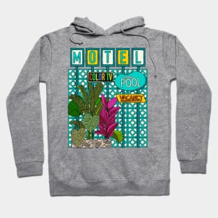 Breeze Block Motel Sign with Plants Hoodie